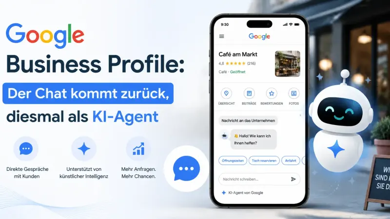 Google Business Profile mit neuem KI-Chat-Agenten auf dem Smartphone