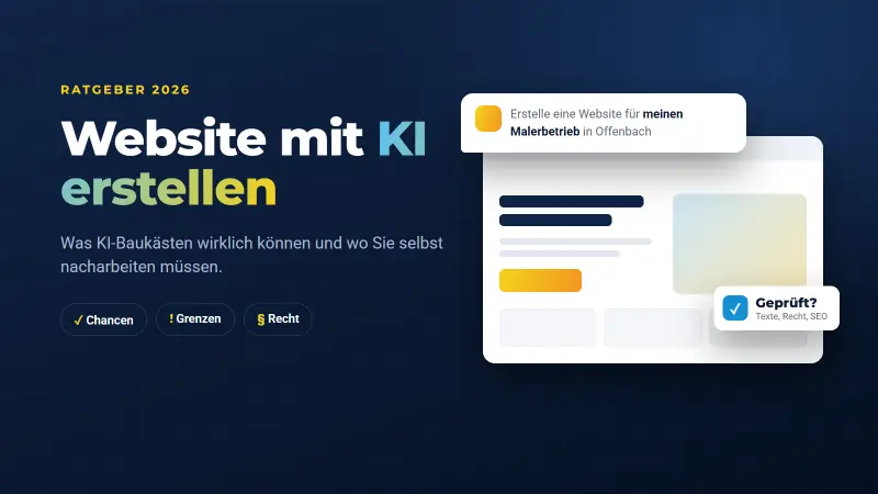 Website mit KI erstellen: Chancen, Grenzen und rechtliche Punkte