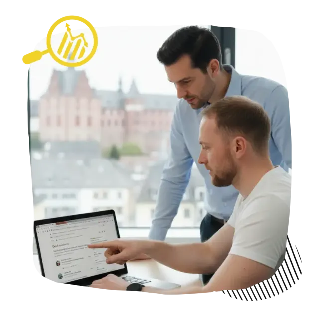 SEO-Analyse für ein Unternehmen aus Langen am Laptop
