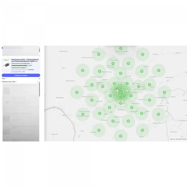 Local SEO Ergebnisse für Schlüsseldienst in Frankfurt